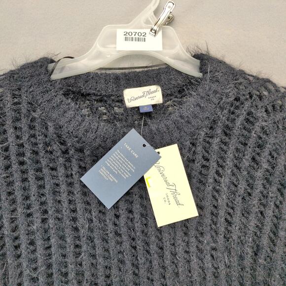 NWT Universal Thread Black Fuzzy Open Chunky Knit Sweater Women's XL Teddy Goth - Picture 8 of 10